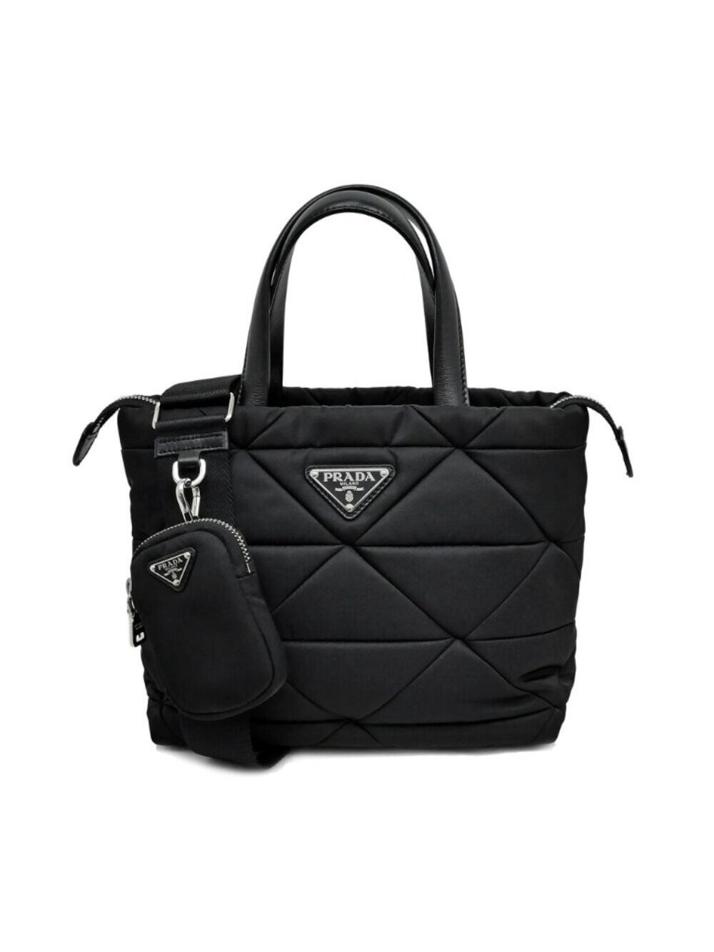 Prada Small Padded Re-Nylon Tote Black Shoulder Bag